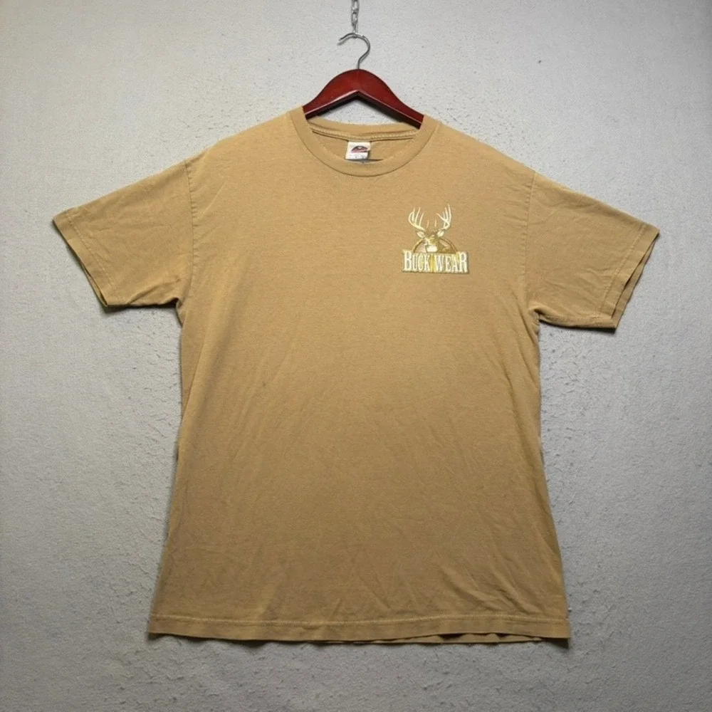 Buck Wear T Shirt Mens Large Brown Fire Up The Grill Deer Hunting Vintage 90s
